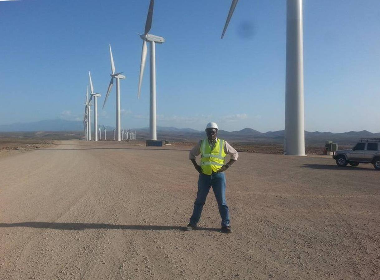Wind turbines at Sarima, near Lake Turkana, Kenya.