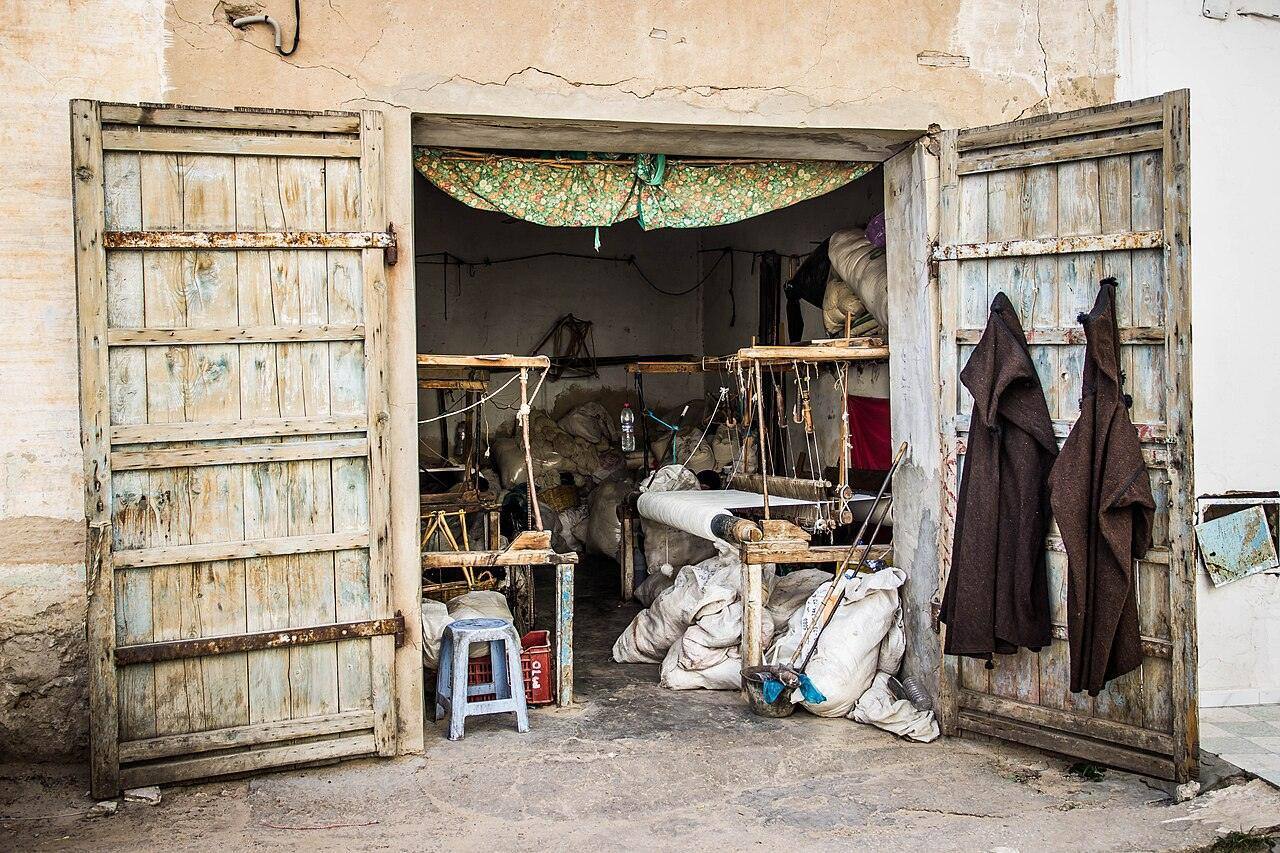 A weaver's workshop.